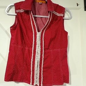 Red Poka Dot Blouse